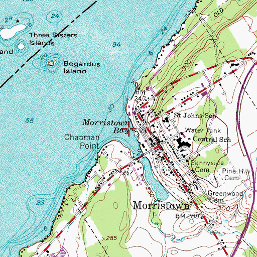Topographic Map of Wright's Marina, NY