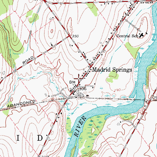 Topographic Map of Madrid Town Hall, NY