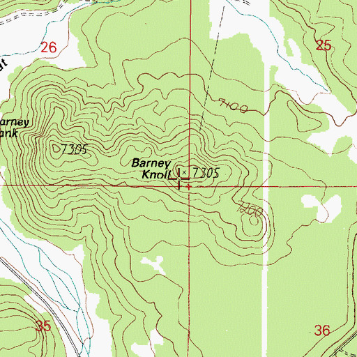 Topographic Map of Barney Knoll, AZ