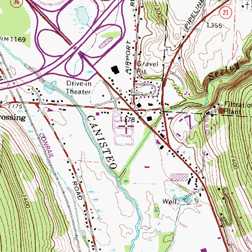 Topographic Map of Green Acres Mobile Home Park, NY