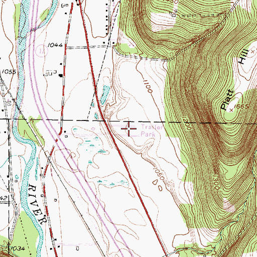Topographic Map of Green Meadow Acres Mobile Home Park, NY