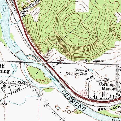 Topographic Map of Hanwell Village Mobile Home Park, NY