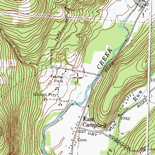 Topographic Map of Hidden Forest Mobile Home Park, NY