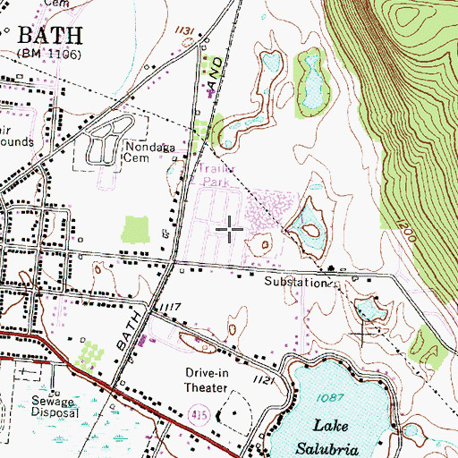 Topographic Map of Lake Country Estates Mobile Home Park, NY