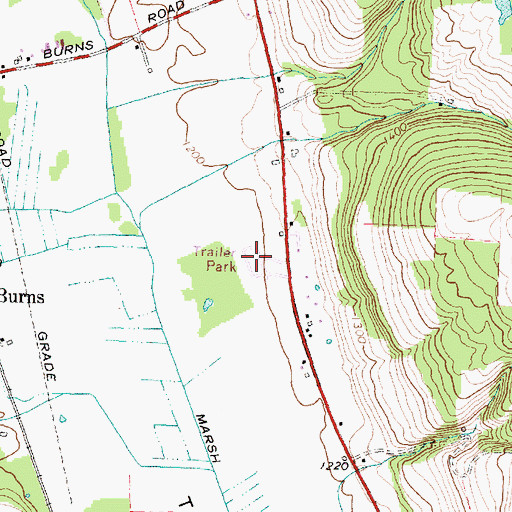 Topographic Map of Meadows Mobile Home Park, NY