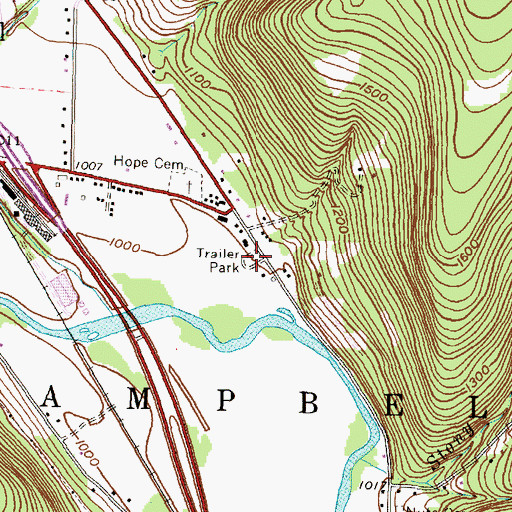 Topographic Map of Seager Trailer Park, NY