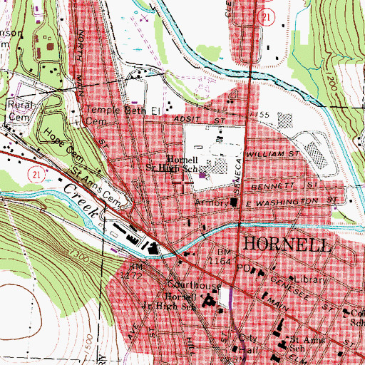 Topographic Map of Updyke's Willow Ridge Quality Care Facility, NY