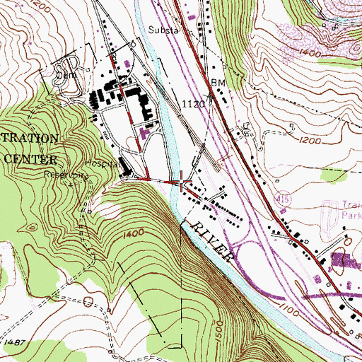 Topographic Map of Veterans Avenue Bridge, NY