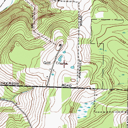 Topographic Map of Pinnacle State Park Golf Course, NY