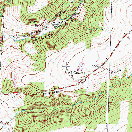 Topographic Map of Twin Hickory Golf Club, NY