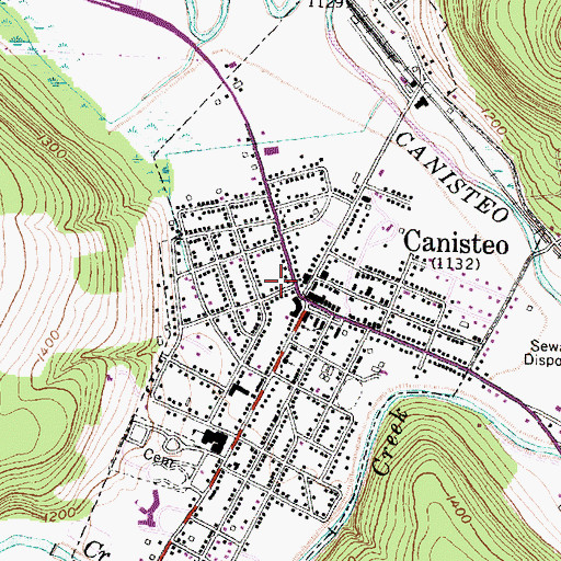 Topographic Map of Wimodaughsian Free Library, NY