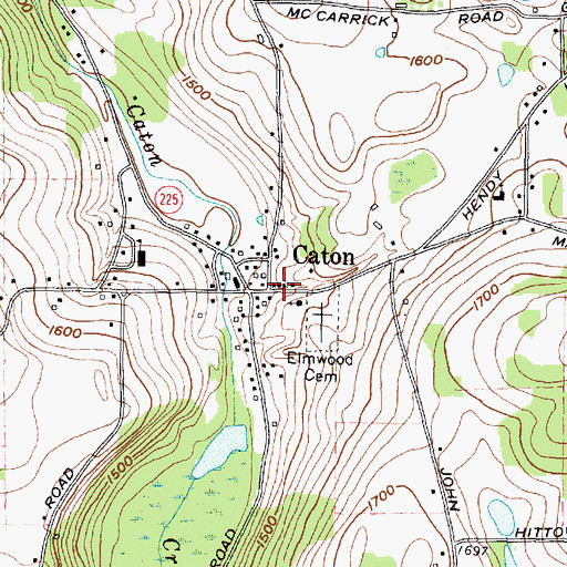Topographic Map of Caton Town Hall, NY