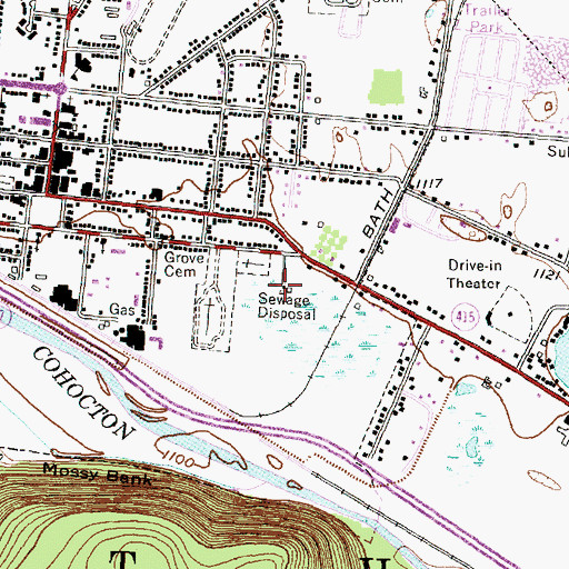 Topographic Map of Bath Village Wastewater Treatment Plant, NY