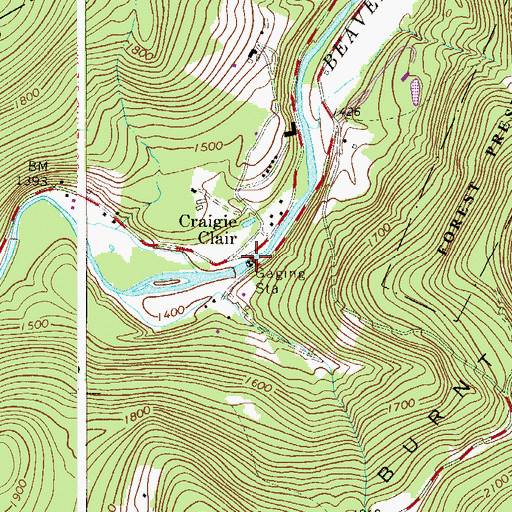 Topographic Map of Craigie Clair Road Bridge, NY