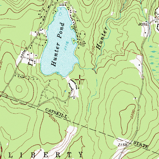Topographic Map of Hunter Lake Campground, NY