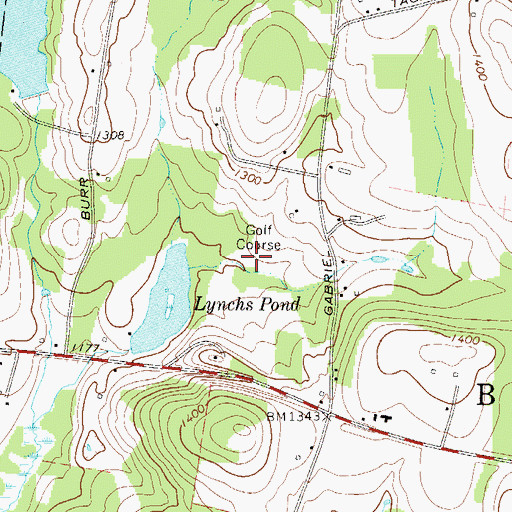 Topographic Map of Island Glen Country Club, NY