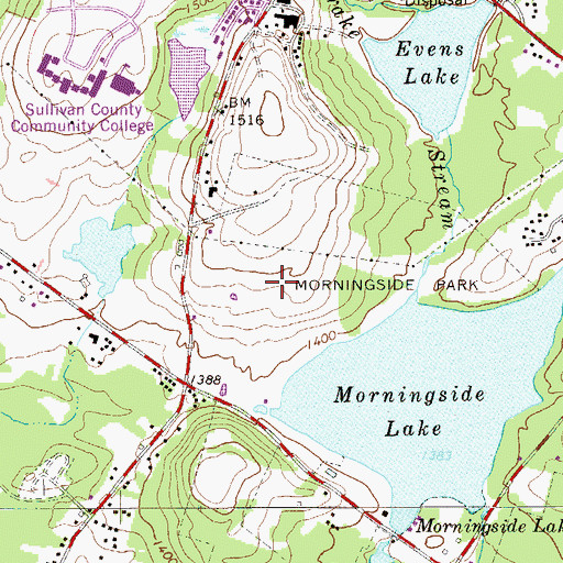 Topographic Map of Lochmor Municipal Golf Course, NY