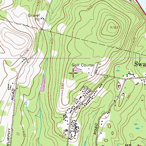 Topographic Map of Swan Lake Golf and Country Club, NY