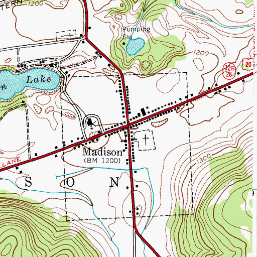 Topographic Map of Madison Post Office, NY