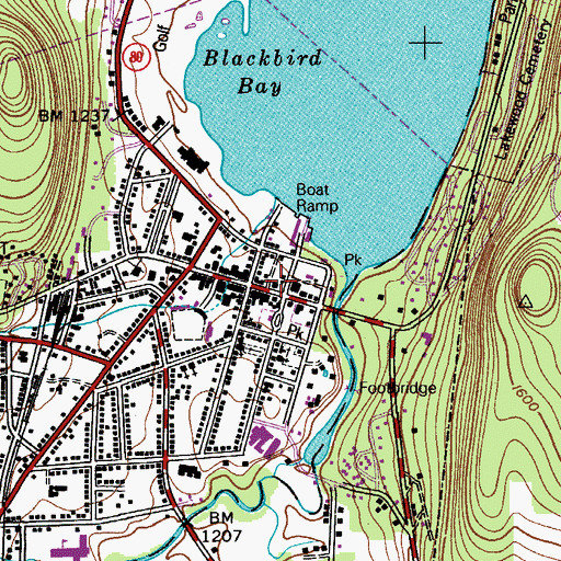 Topographic Map of Cooperstown Post Office, NY