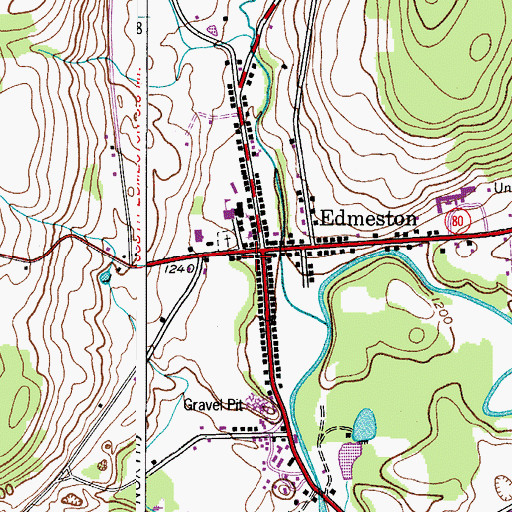 Topographic Map of Edmeston Post Office, NY