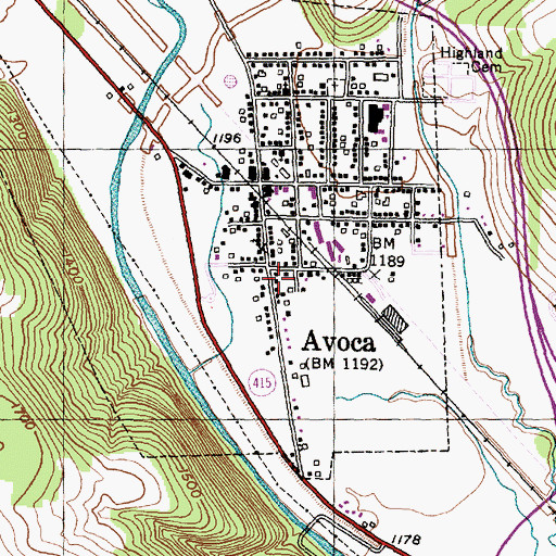 Topographic Map of Cohocton Valley Home for Adults, NY