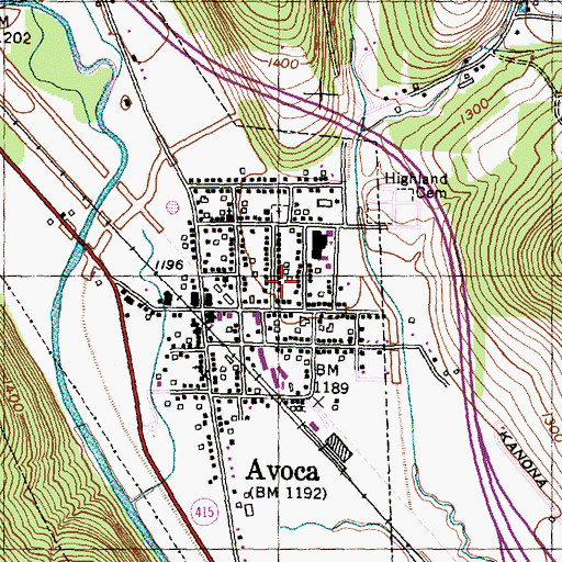 Topographic Map of Pinecrest Home for Adults, NY