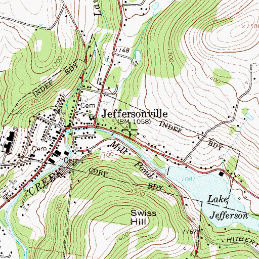 Topographic Map of Jeffersonville Senior Living Center, NY