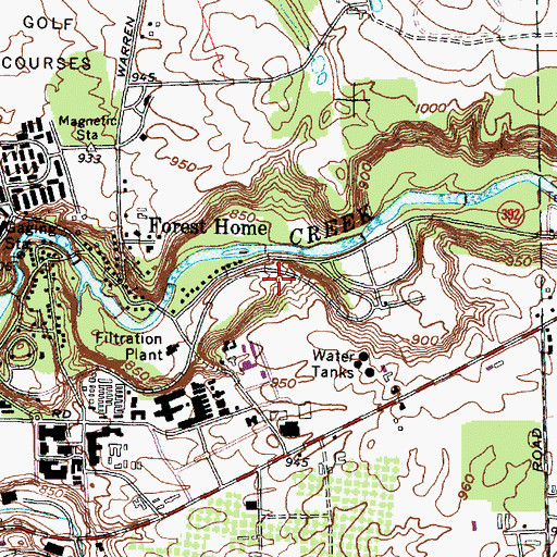 Topographic Map of Cornell Plantations, NY