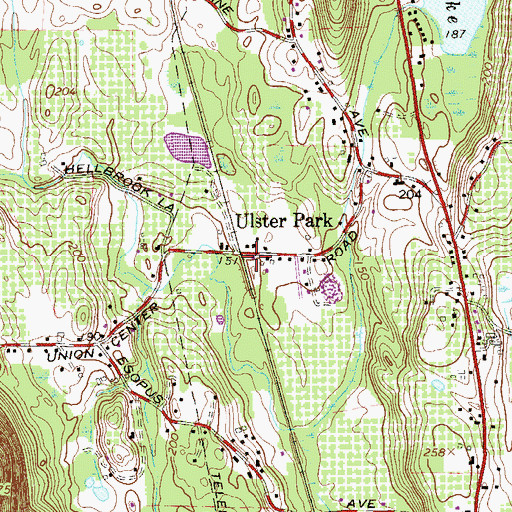 Topographic Map of Ulster Park Post Office, NY