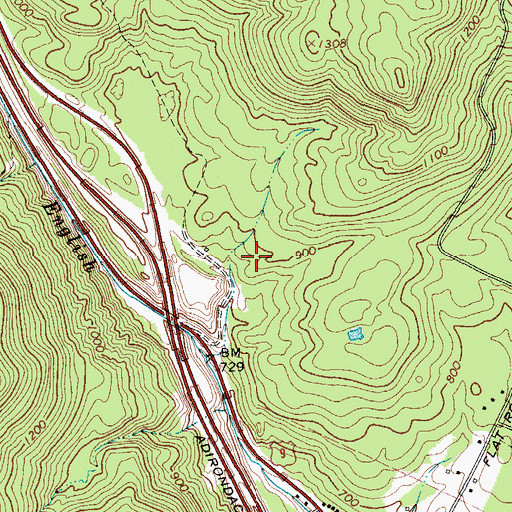 Topographic Map of Adirondack Camping Village, NY