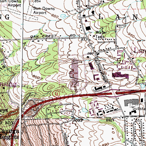 Topographic Map of The Shops at Ithaca Mall, NY