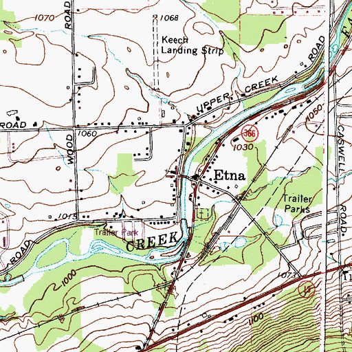 Topographic Map of Etna Post Office, NY