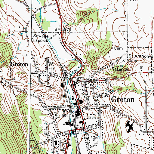 Topographic Map of Groton Post Office, NY