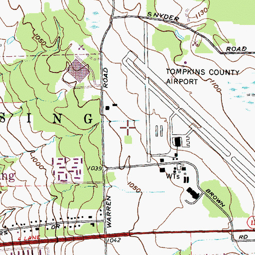 Topographic Map of Ithaca Post Office, NY