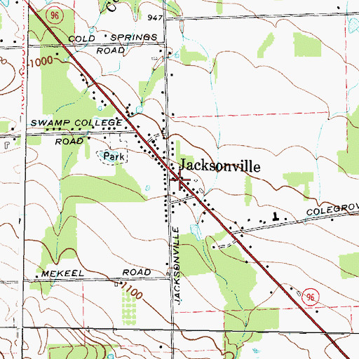 Topographic Map of Jacksonville Post Office, NY