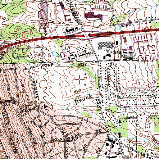 Topographic Map of Kendal at Ithaca Assisted Living Center, NY