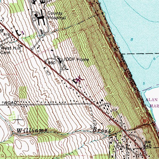 Topographic Map of Lakeside Nursing Home, NY
