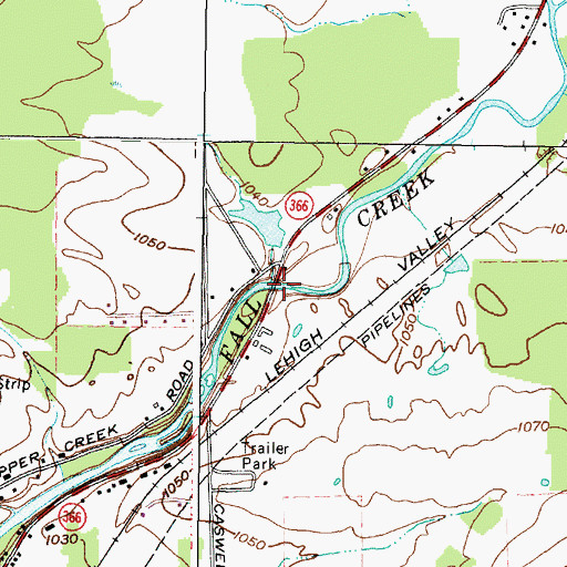 Topographic Map of Fall Creek Bridge, NY