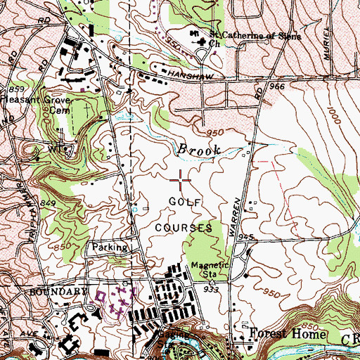 Topographic Map of Country Club of Ithaca, NY