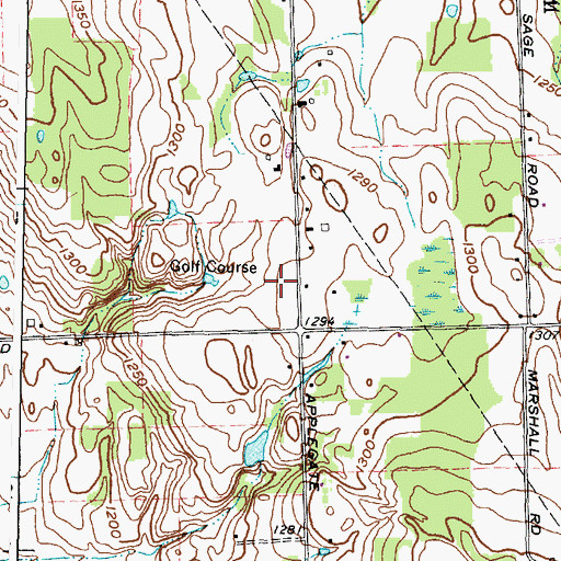 Topographic Map of Hillendale Golf Course, NY