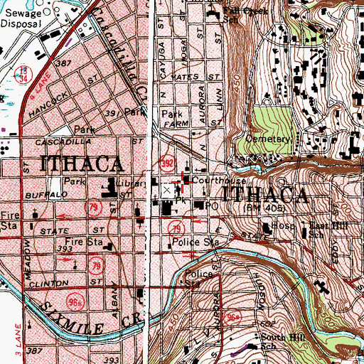Topographic Map of First Baptist Church, NY