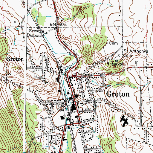 Topographic Map of Groton Public Library, NY
