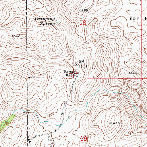 Topographic Map of Barney Ranch, AZ