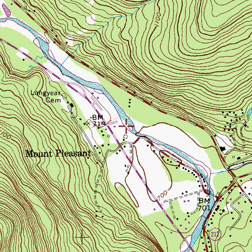 Topographic Map of Catskill Corners Shopping Center, NY