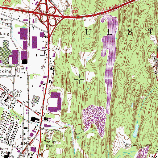 Topographic Map of Hudson Valley Mall, NY