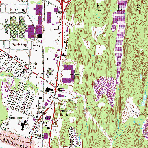Topographic Map of Kings Mall, NY