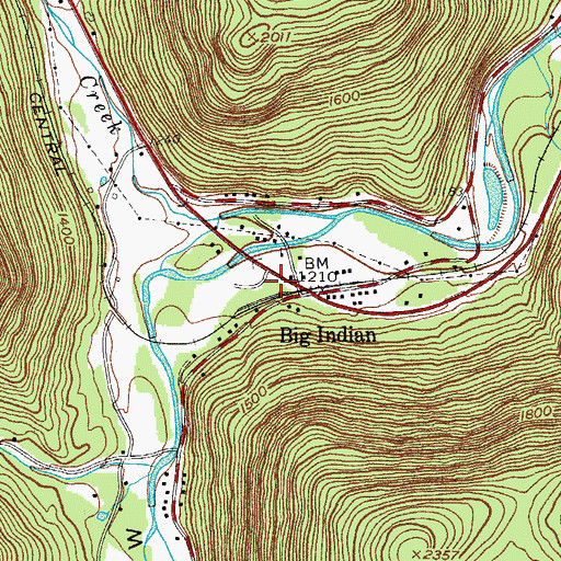 Topographic Map of Big Indian Post Office, NY