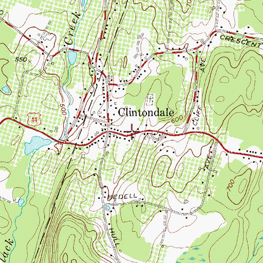 Topographic Map of Clintondale Post Office, NY