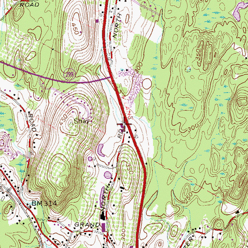 Topographic Map of Highland Post Office, NY